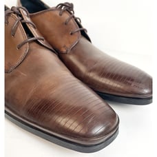 Kenneth Cole Dress Shoes Mens 10 M Brown Leather Set Your Clock Derby Oxford