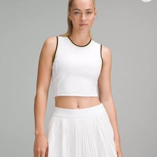 Varsity Scoop-Neck Cropped Tennis Tank Top Medium Support, B/C Cup