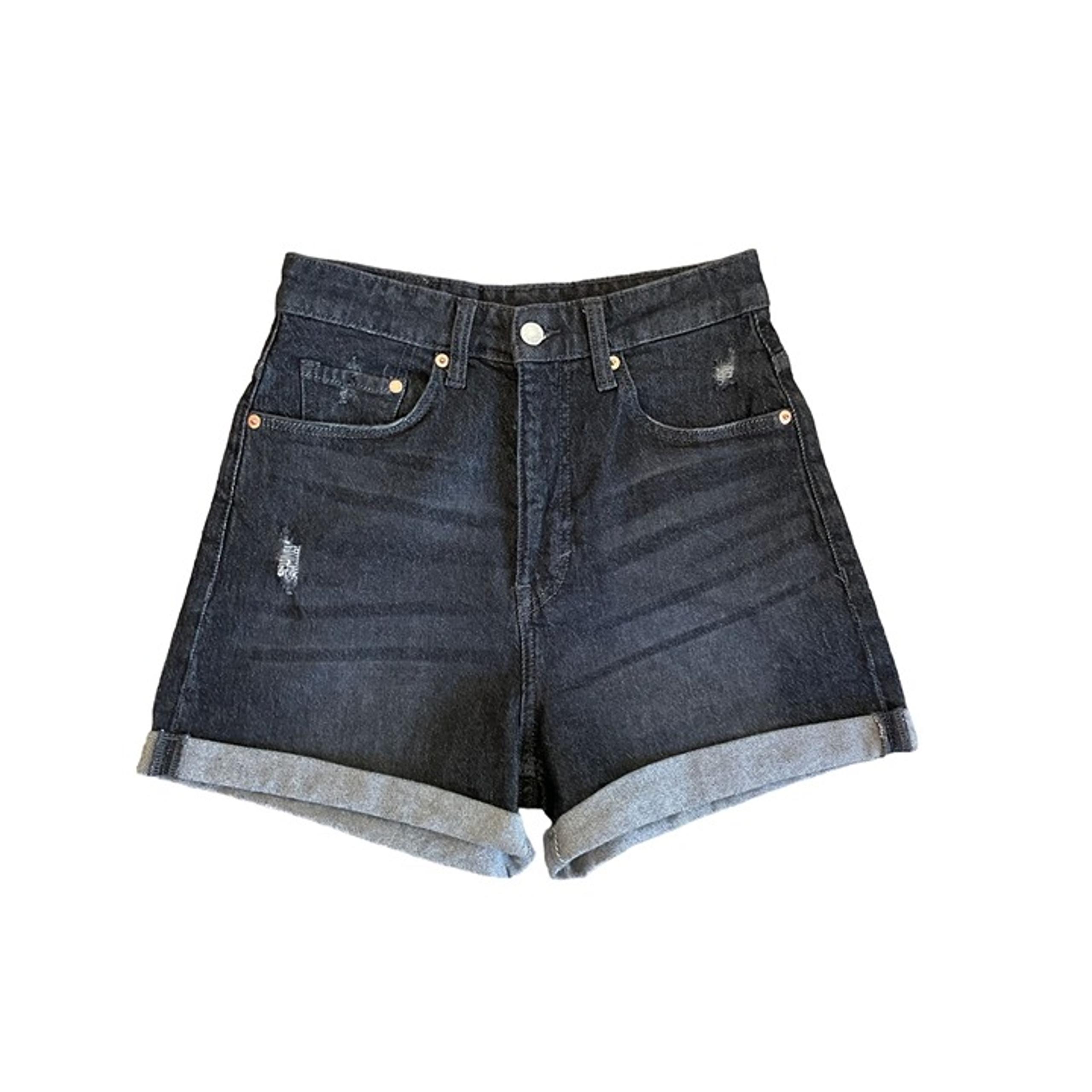 H&M Mom Shorts Black Denim Size 4