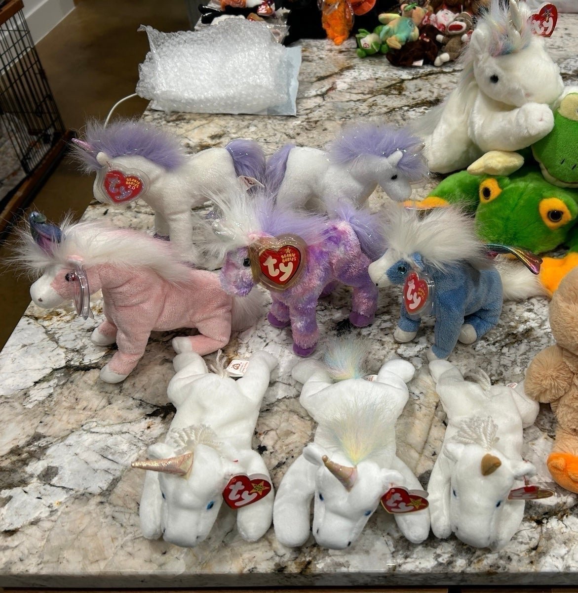 TY Beanie Babies Pegasus & Unicorns, Mystic & Frog Buddies like new with tags!