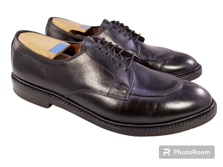 ALLEN EDMONDS SPLIT TOE WALTON MEN SHOES OXFORDS BLACK LEATHER SIZE 9 D EUC