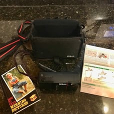 Nikon Tele Touch 300 AF Point & Shoot 35mm Film Camera Macro Lens with Nikon Bag