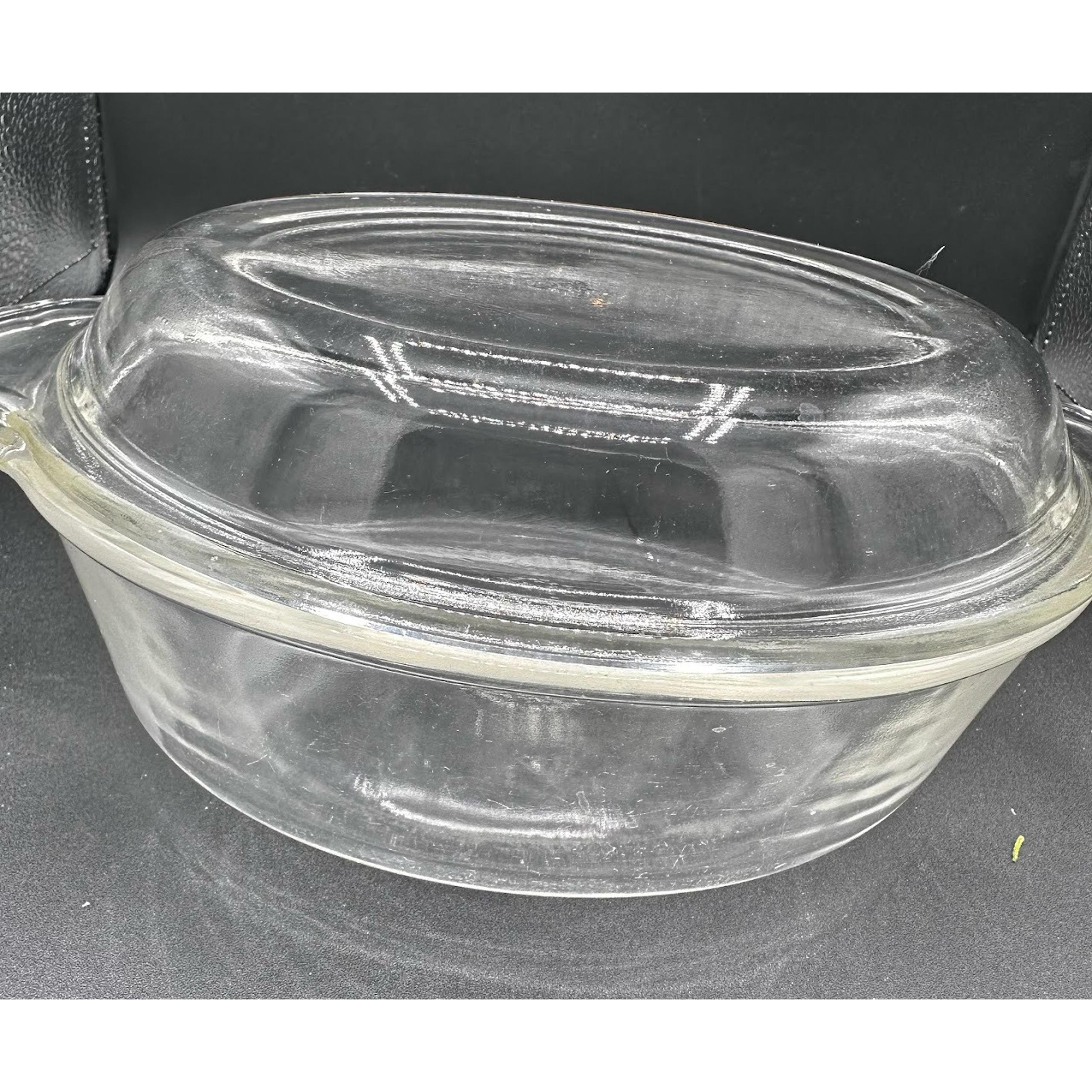 Vintage PYREX 2 Quart Clear Glass Casserole Baking Dish W/Lid