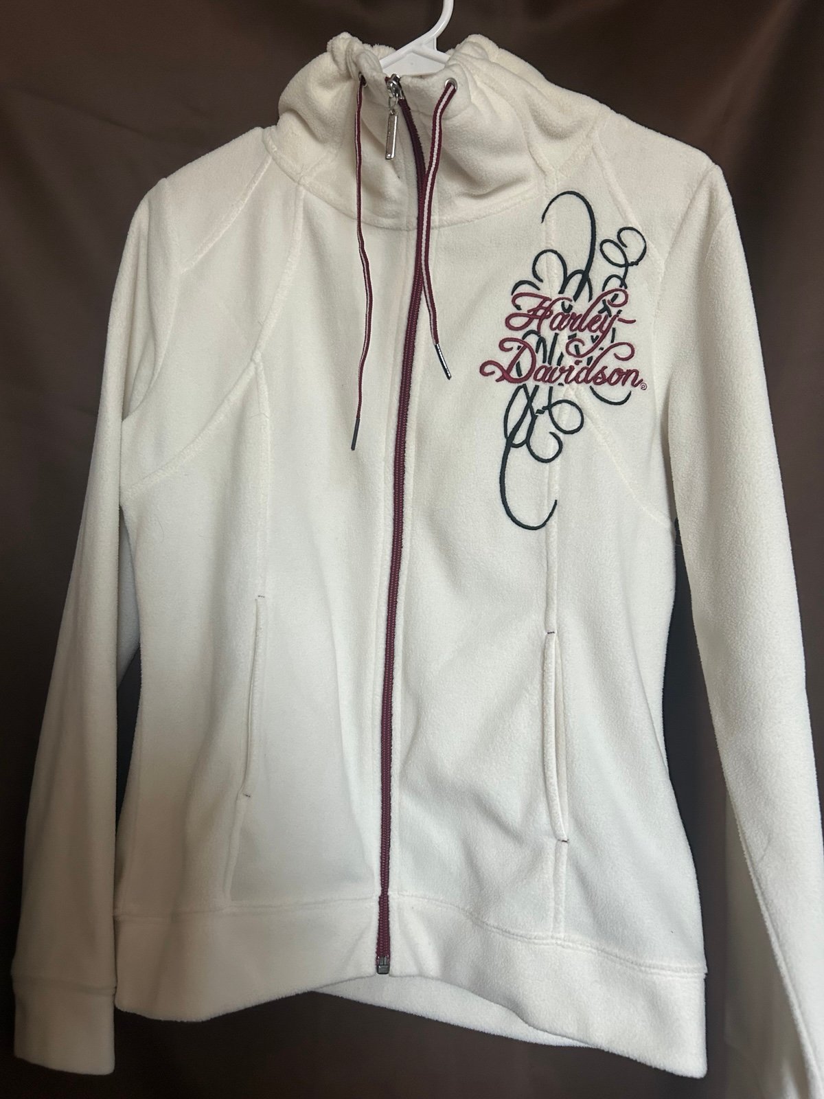 Harley-Davidson White Fleece Jacket - Size Medium