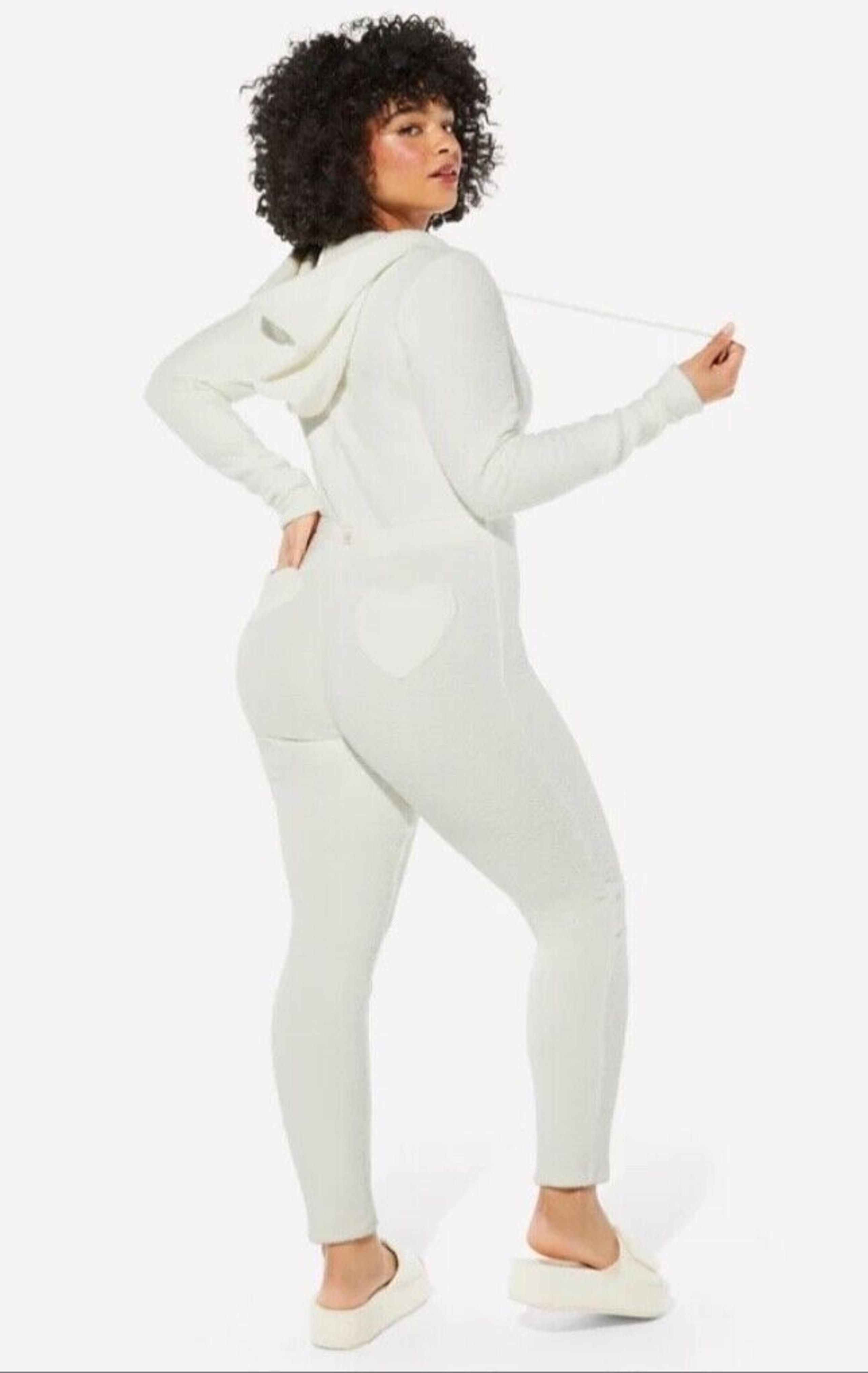 Yitty Fabletics Pet Me Heart Pocket One Piece Jumpsuit - Medium Hooded