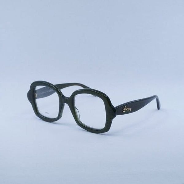 New Loewe LW50066I 096 Eyeglasses - Olive Green Frame
