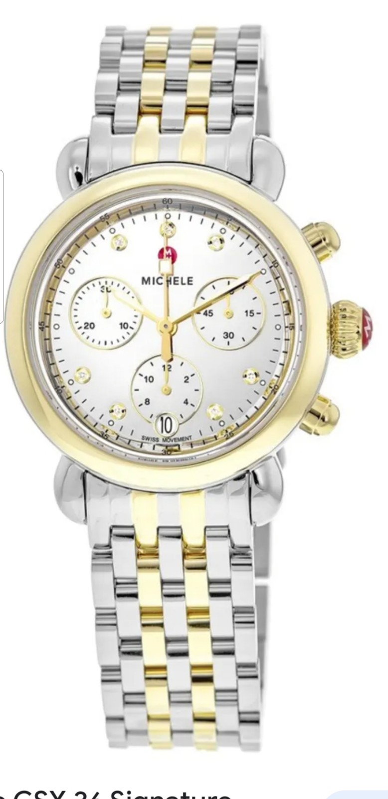 MICHELE CSX 36 Signature Mirror Dial 2 Tone watch