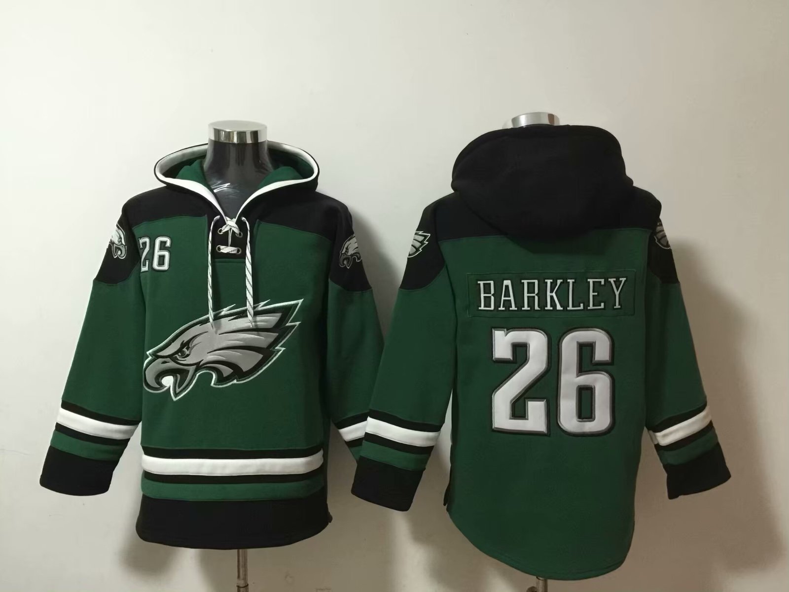 Saquon Barkley Philadelphia Eagles Hockey Style Stitched Hoodie Jersey