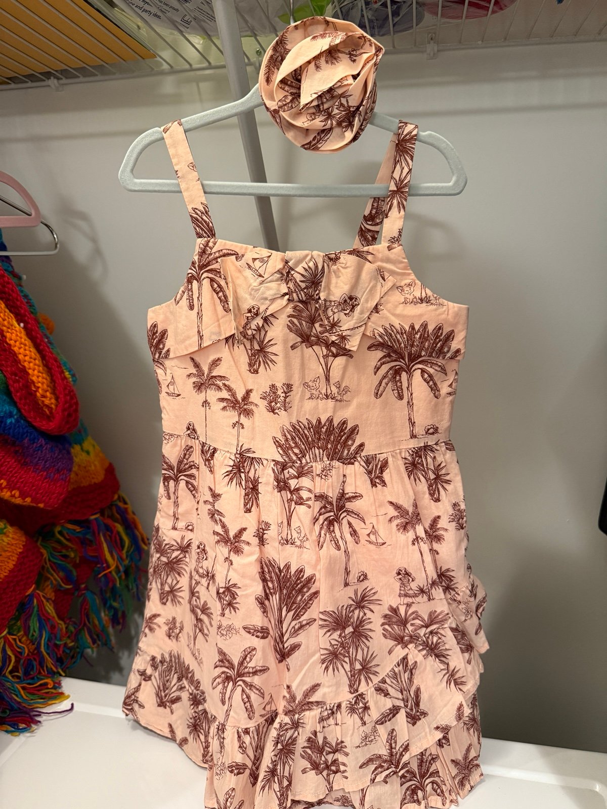 Janie&Jack Disney Moana palm trees Moana Heihei Pua dress + matching hair clip 5