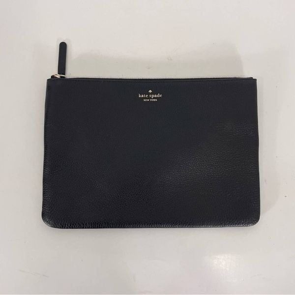Kate Spade Black Leather Medium Sized Clutch