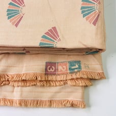1986 Interior International Fabric Design Scotchgard Peach Fan 13' L x 4' 7 W
