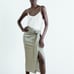 Zara Satin Midi Wrap Skirt Size Medium