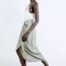 Zara Satin Midi Wrap Skirt Size Medium