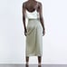 Zara Satin Midi Wrap Skirt Size Medium