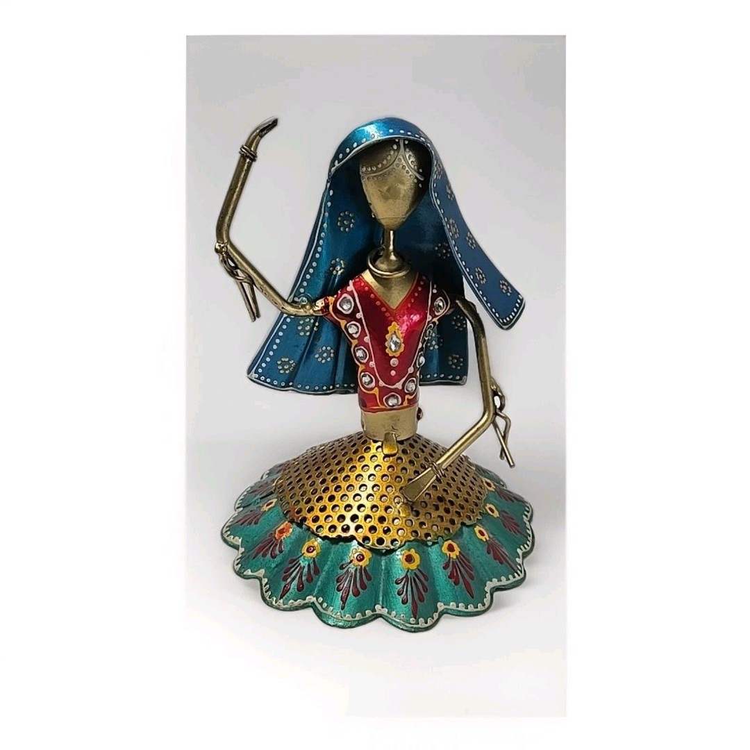 KRAFTSKALA Traditional Rajasthani Kalbeliya Dancer Metal Decor Item
