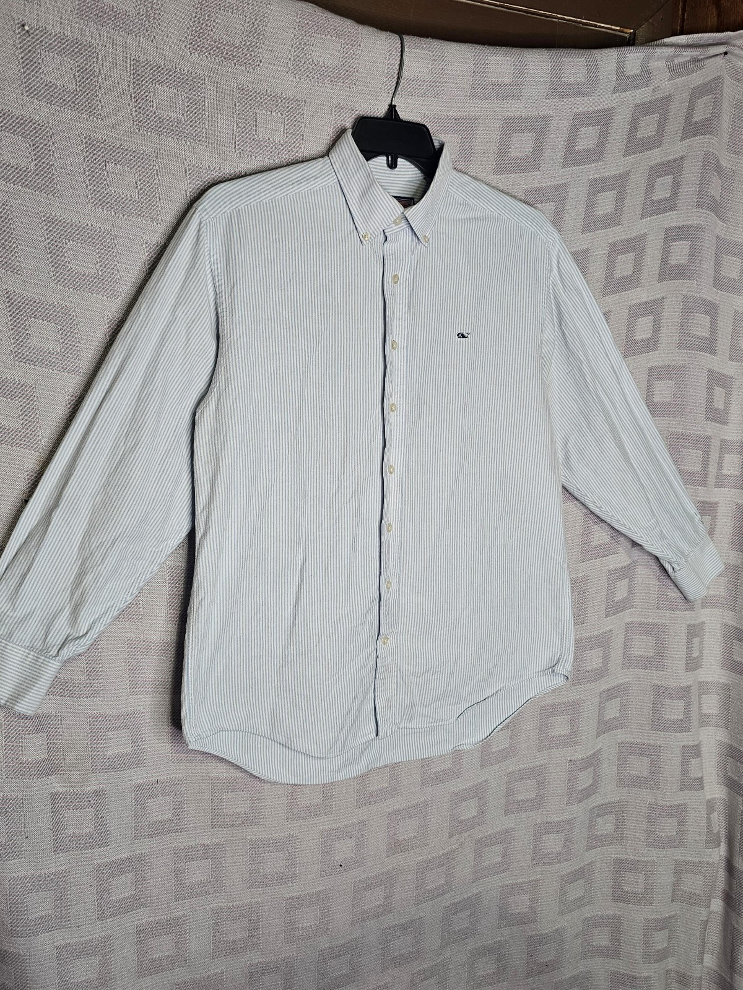 Vineyard Vines Button Down Whale Shirt Mens MedClassic Fit Long Sleeve Striped