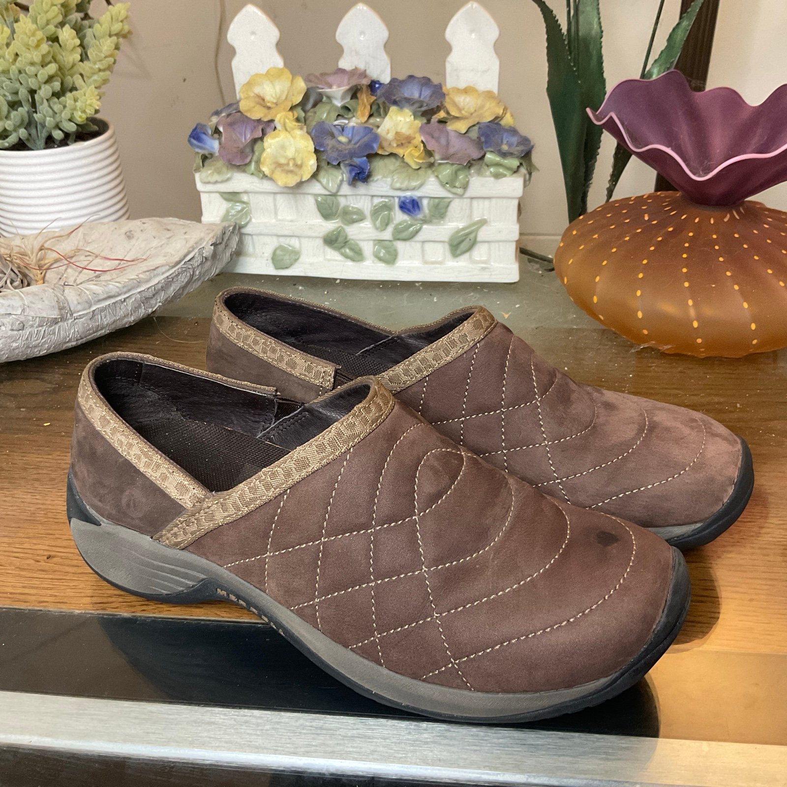 MERRELL WOMENS ENCORE QUILTED BRAKEN SHOES SZ 9