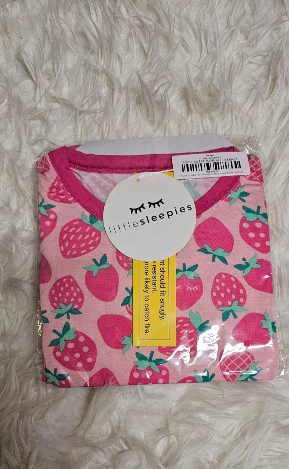Little Sleepies SWEET STRAWBERRIES Two Piece Pajama Set SIZE 9/10 NIB