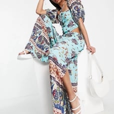 NWT Free People Bali Citrus Skies Wide Leg Flare Floral Cut Out Jumpsuit