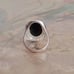 Vintage Sterling Silver and Black Faceted Oval Stone Ring Size 7.5