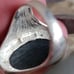 Vintage Sterling Silver and Black Faceted Oval Stone Ring Size 7.5