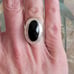 Vintage Sterling Silver and Black Faceted Oval Stone Ring Size 7.5