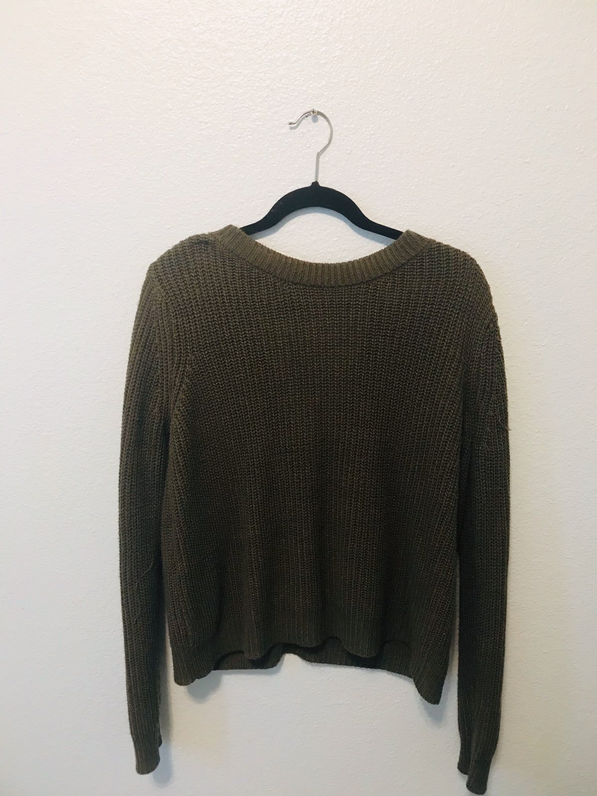 knit sweater with v cut