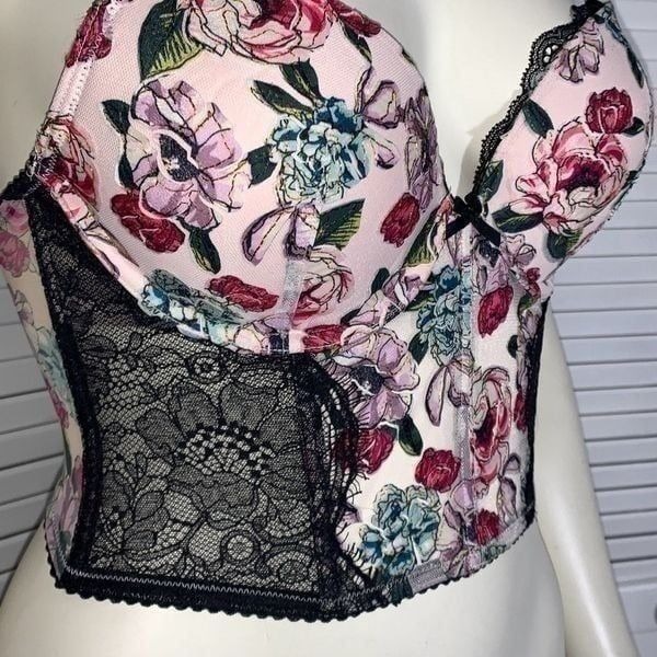 Victoria's Secret Floral Very Sexy Push-up Corset Bustier Bra Size 34C NWT