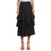 Cinq a Sept Tiered Midi Skirt Women's Size L Black White Polka Dot Rowena Boho