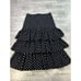 Cinq a Sept Tiered Midi Skirt Women's Size L Black White Polka Dot Rowena Boho