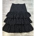 Cinq a Sept Tiered Midi Skirt Women's Size L Black White Polka Dot Rowena Boho