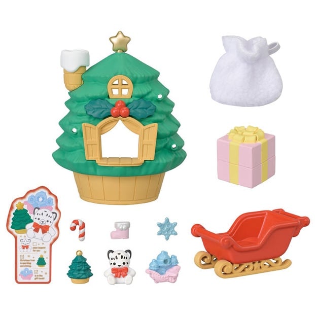 C462-3 Epoch Sylvanian Families Calico Critters Santa’s Christmas Tree Ornament