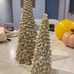 Gold Christmas Tree Figurines, 2Pcs Resin Glitter Christmas Tree for Tabletop