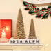Gold Christmas Tree Figurines, 2Pcs Resin Glitter Christmas Tree for Tabletop