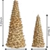Gold Christmas Tree Figurines, 2Pcs Resin Glitter Christmas Tree for Tabletop