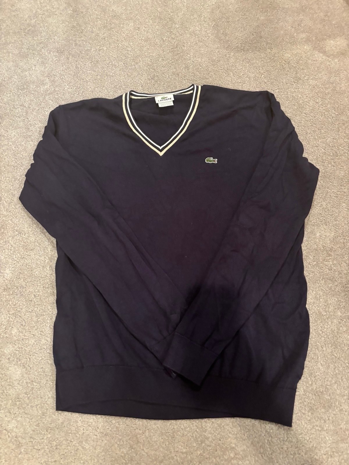 Lacoste Men's Dark Blue V-Neck Sweater