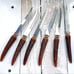 Set/6 Steak Knives Bakelite Handles Vintage Faux Horn Steak Knives