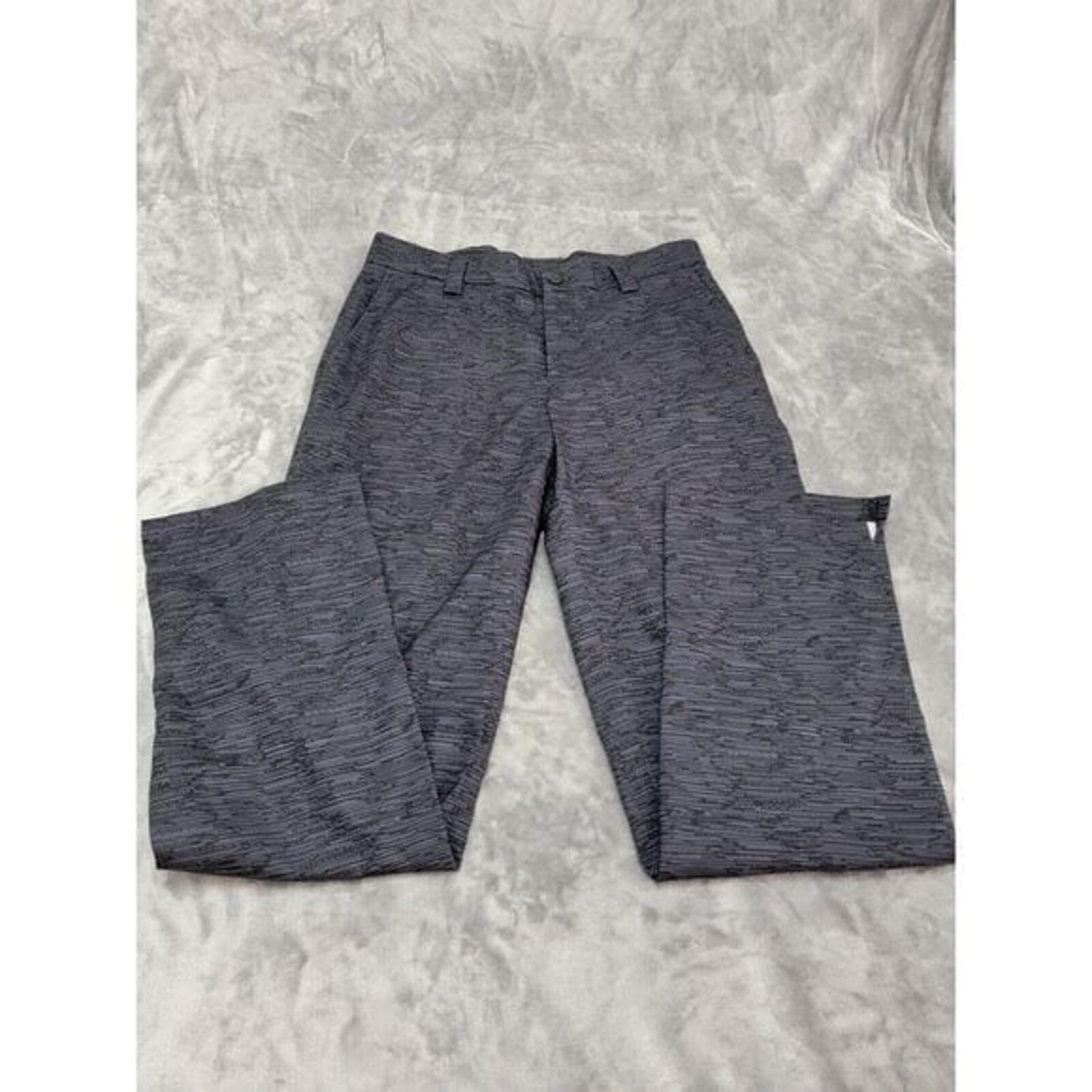 Mens Slazenger Golf Pants Black Gray Flat Front Size 32 x 32 Pants EUC