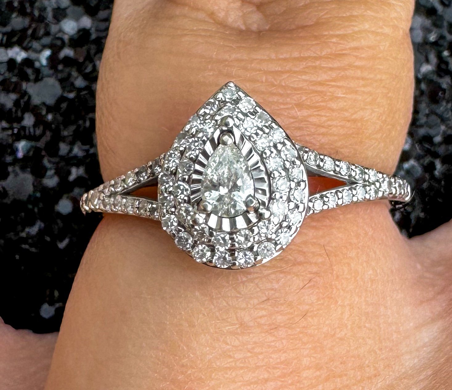 10k white gold 1/3ct engagement ring