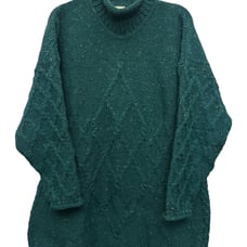 Carraig Donn Turtleneck Size Large Roll Hem Details Chunky Knit Textured