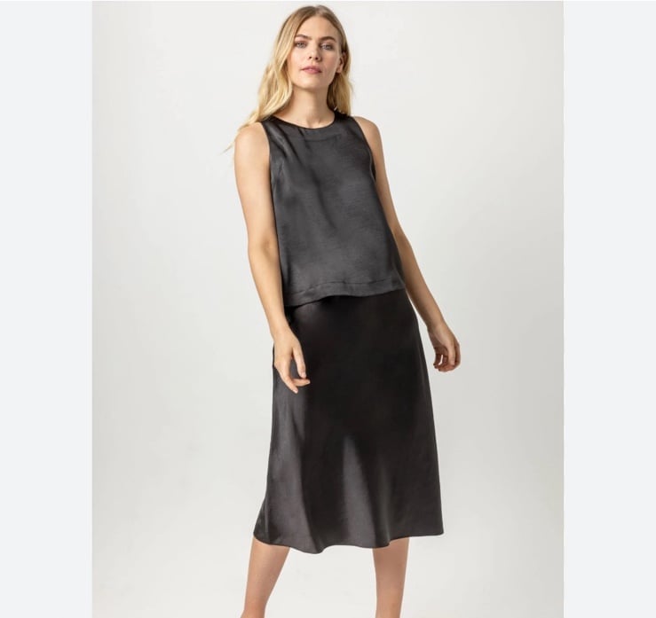 Lilla P Bias Cut Satin Skirt
