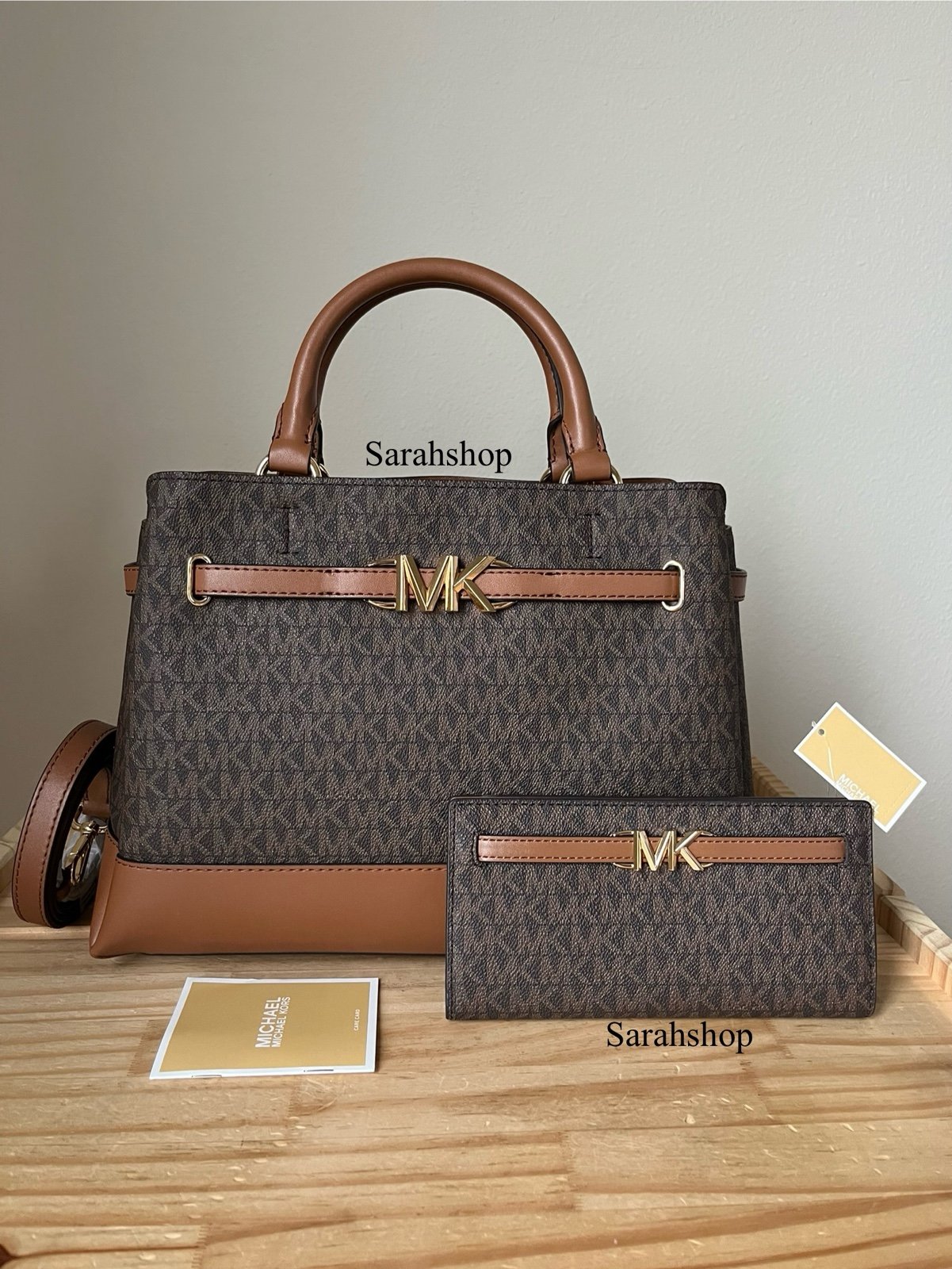 Michael Kors Reed large belted satchel set