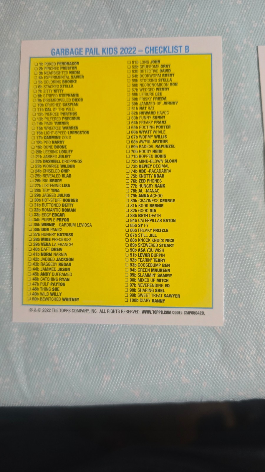 50 random Garbage Pail Kids cards will include at least 1 green bordered card