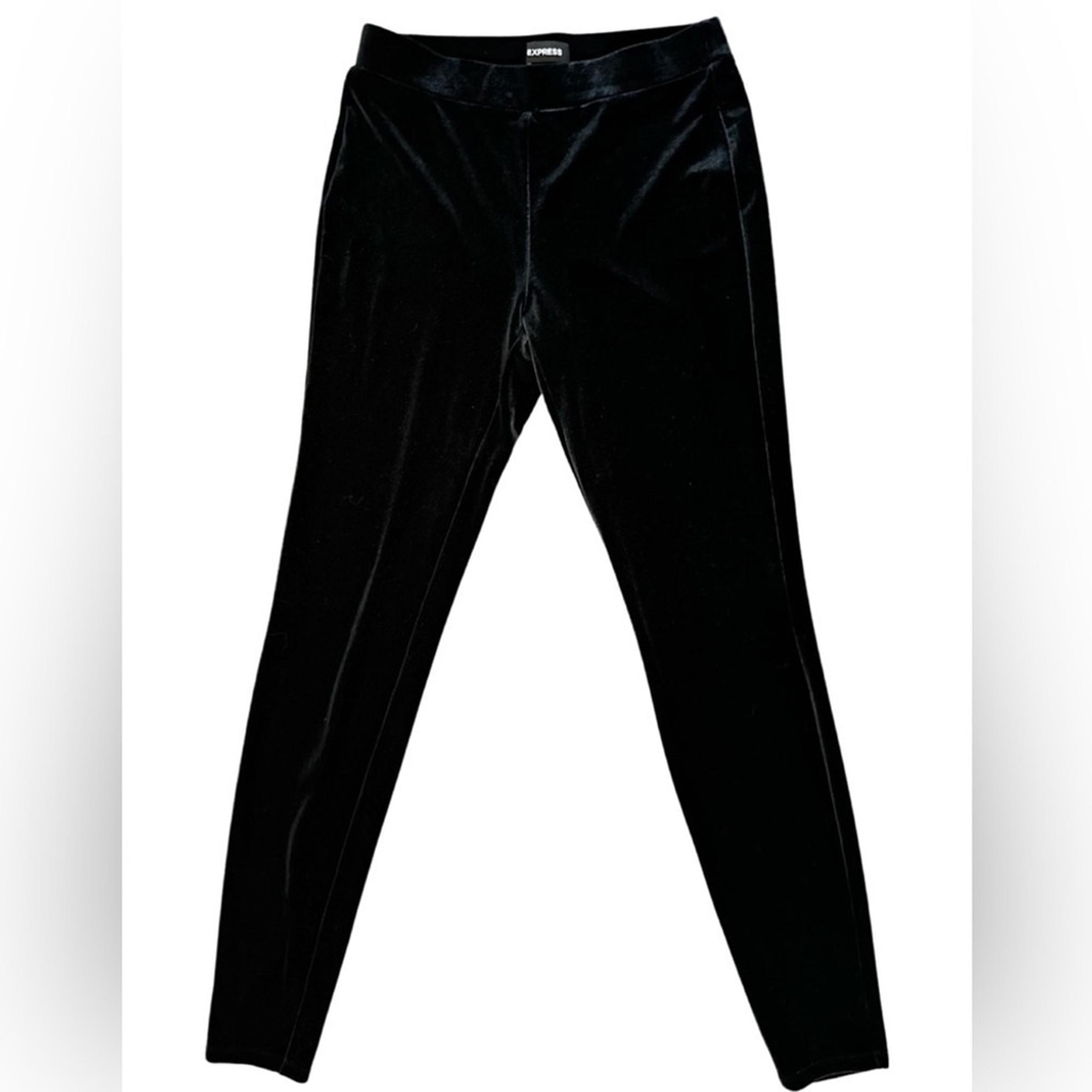 EXPRESS Mid-Rise STRETCH VELVETY LEGGINGS Black Women’s Size XS.