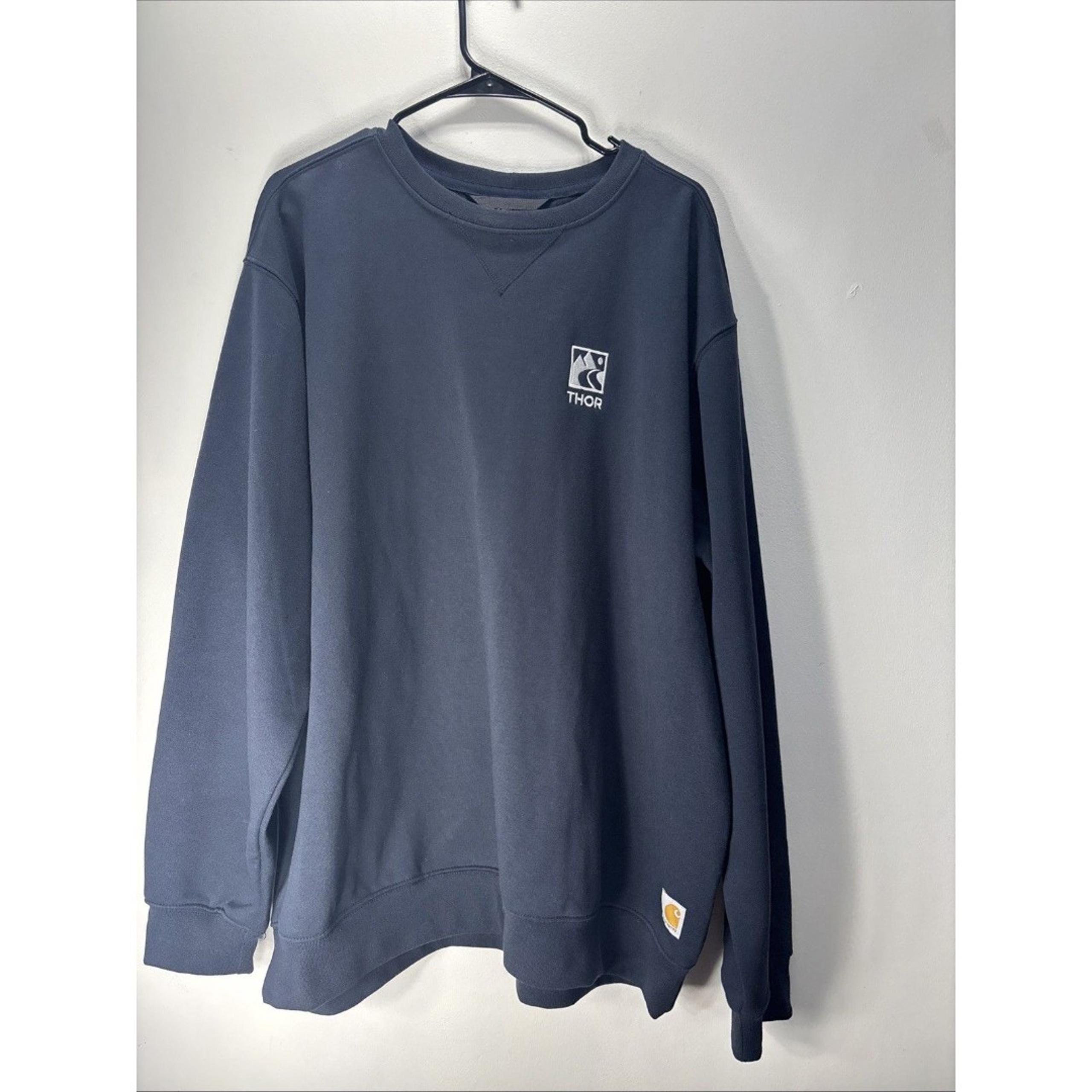 Carhartt Men's LOOSE Fit Crewneck Thick Sweater  Blue Sz XL