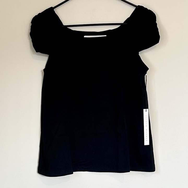 NWT REVOLVE Susana Monaco Black Capped Short Sleeve Top - Size Small