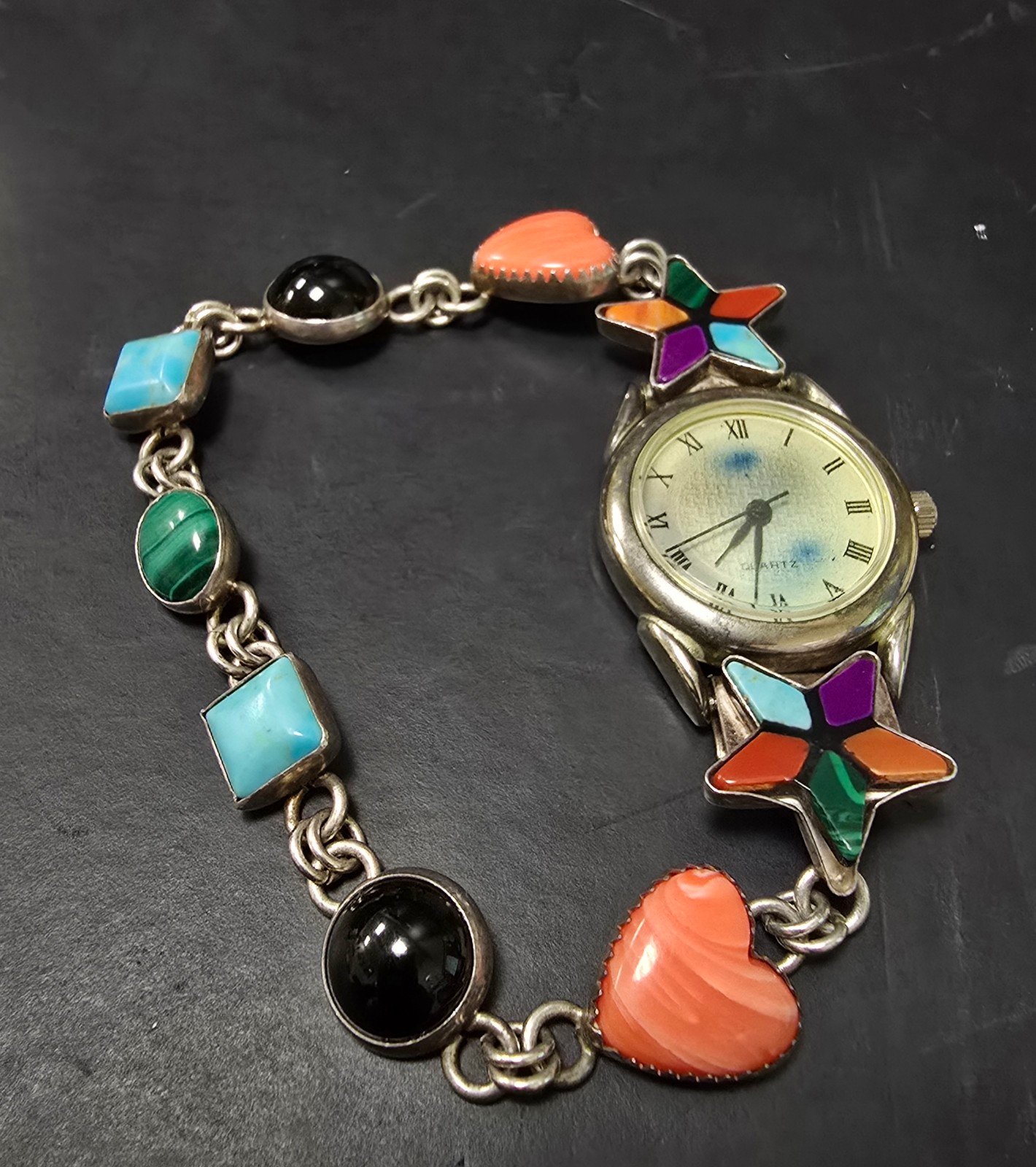 Sterling and gemstone watch