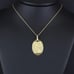 14K Oval Praying Saint Pendant