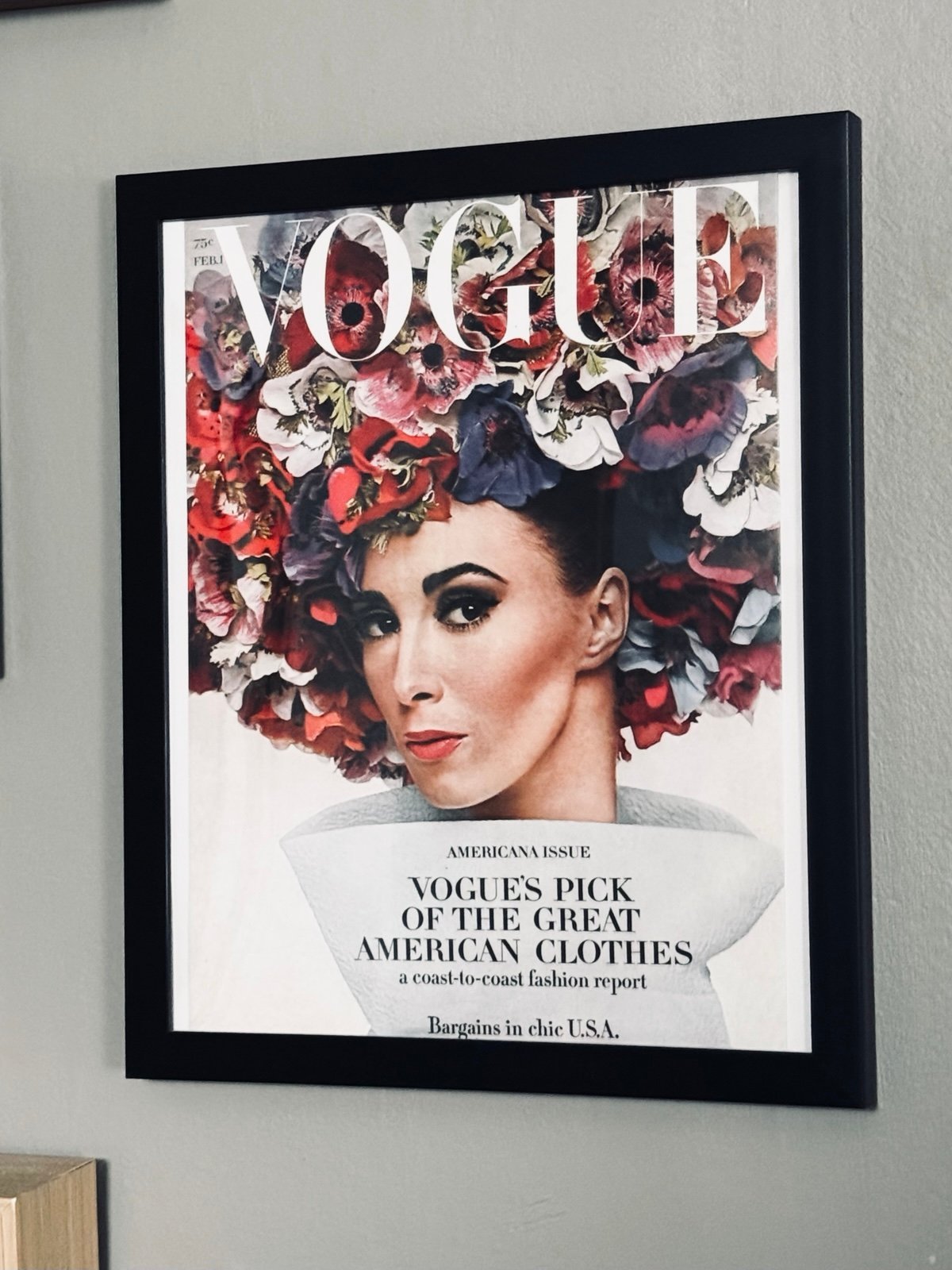 VINTAGE VOGUE MAGAZINE ARCHIVE FEBRUARY 1, 1964 ART PRINT FRAMED