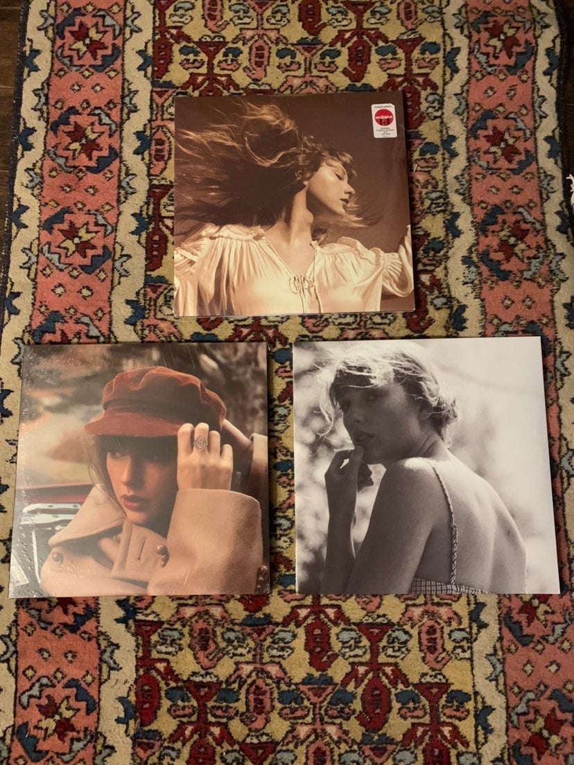 Taylor swift LP record set: folklore, fearless (taylors version), Red (taylors v